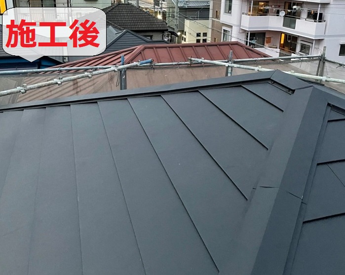 スレート屋根カバー工法後