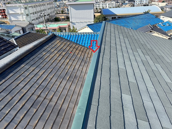 神戸市垂水区で屋根修理を行った後の様子