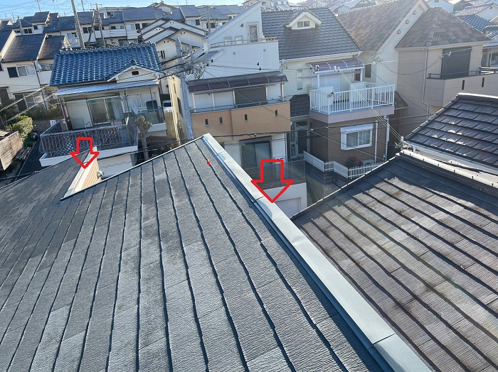 神戸市垂水区で屋根修理を行う前の様子
