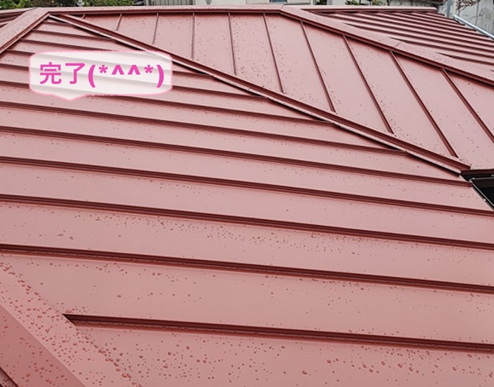 神戸市北区でセキスイ屋根の剝がれ改善で全面張り替え工事が完了した現場の様子