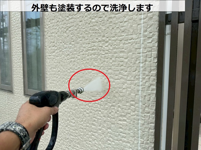神戸市垂水区で色褪せたスレート屋根を遮熱塗料で塗り替えで外壁洗浄