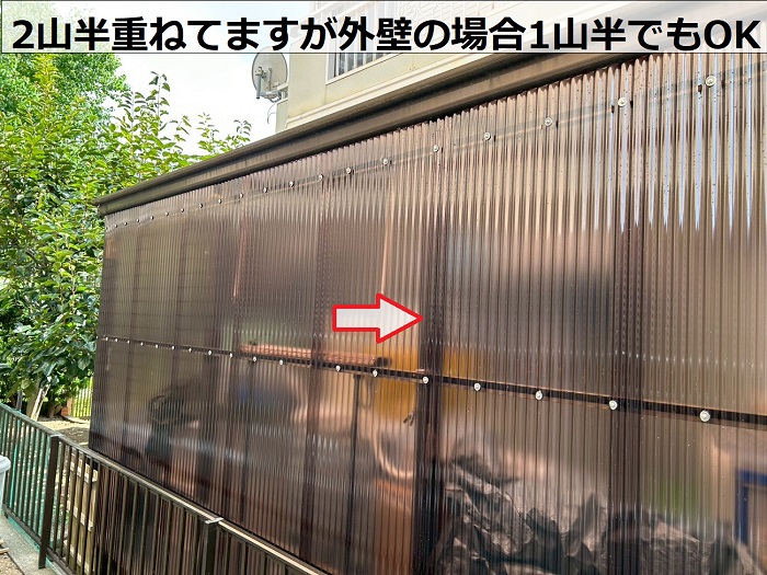 波板の重ね