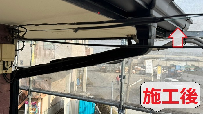 雨樋からの雨漏り修理後
