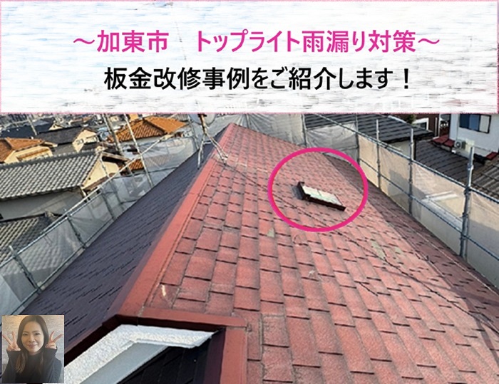 加東市　トップライト雨漏り対策！板金改修事例【サキブログ】