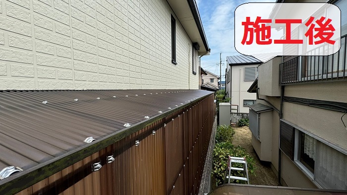神戸市西区で火災保険を使用し波板交換を行った後の様子