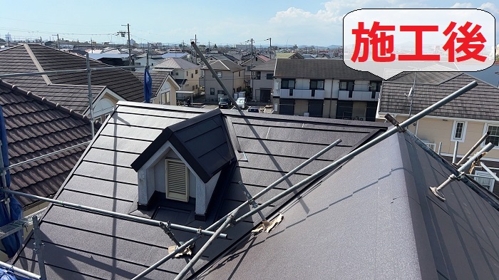 セメント瓦屋根葺き替え後