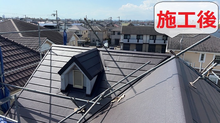 高砂市でセメント瓦屋根の葺き替え工事後