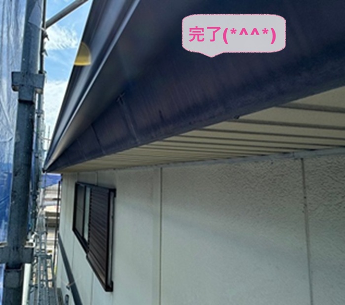 加東市で住宅の軒先排水設備を国内メーカー製への更新が完了した現場の様子
