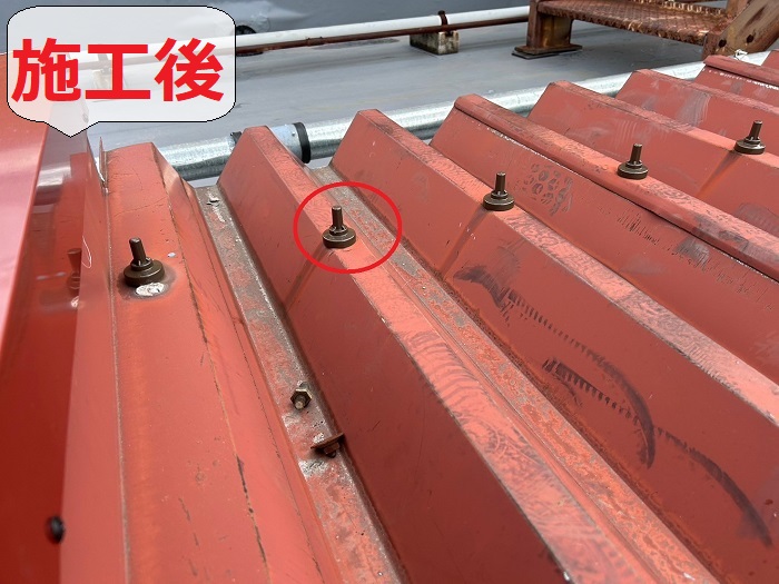 折板屋根修理後