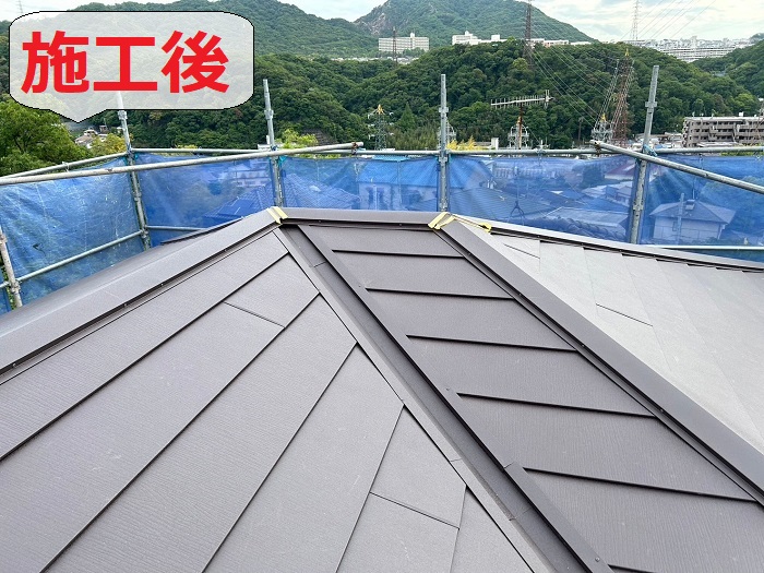 神戸市須磨区で屋根葺き替え工事を行った後の様子