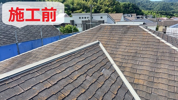 神戸市須磨区で屋根カバー工法を行う前の様子