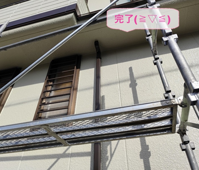 三田市で老朽化した縦排水管30ｍを施工価格9万円で取り替えが完了した現場の様子