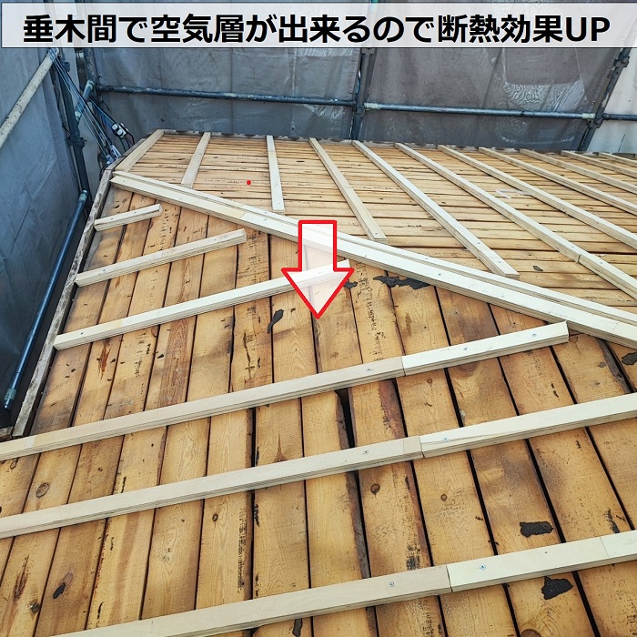 セメント瓦～ＳＧＬ鋼板屋根材へ替える費用紹介現場で垂木取り付け