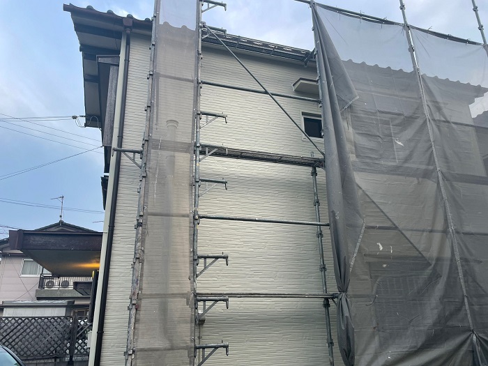 神戸市外壁修理後の金属サイディング