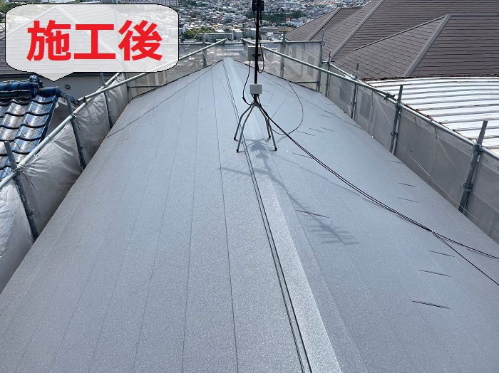 加古郡播磨町で屋根葺き替え工事を行った後の様子