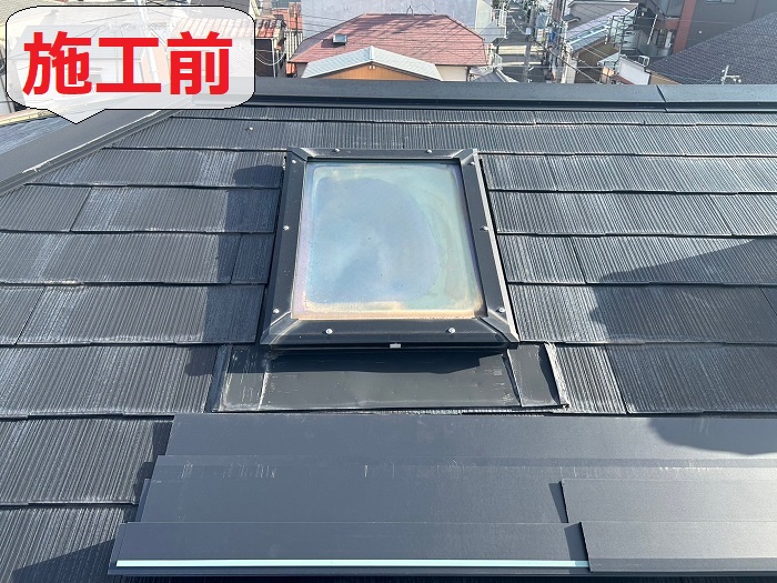 天窓雨漏り修理前