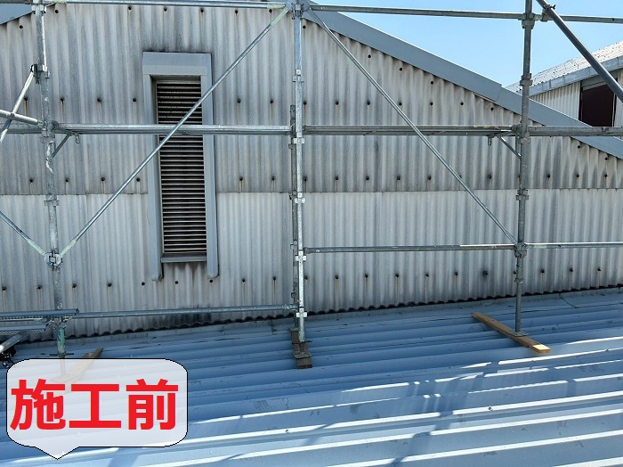 工場の外壁貼り替え前