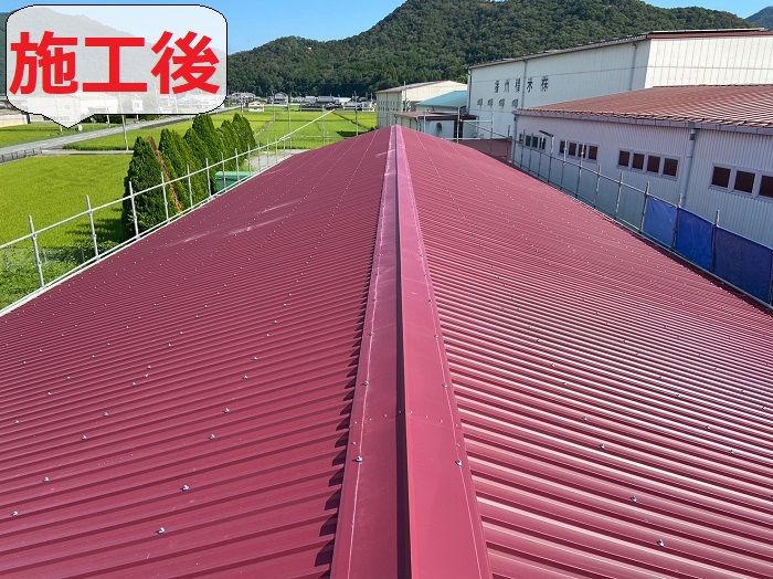 工場のスレート屋根カバー工事後