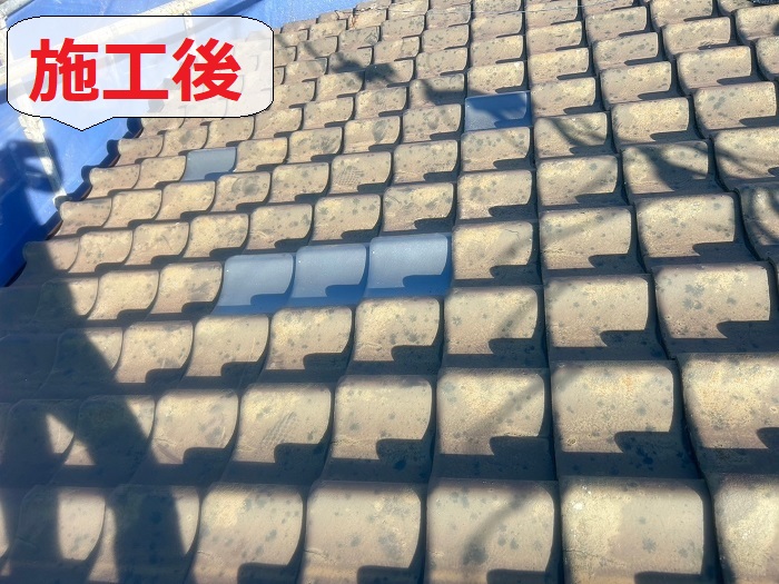 セメント瓦補修後