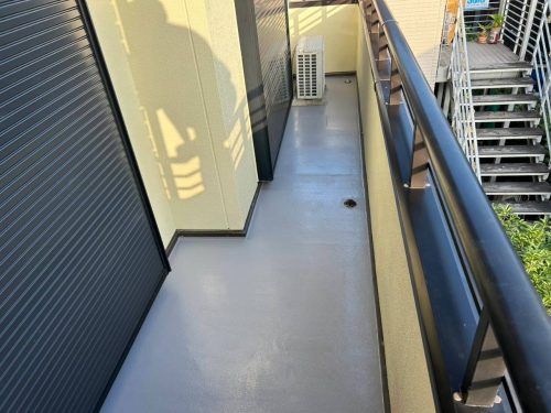 ベランダ防水工事が完了した写真