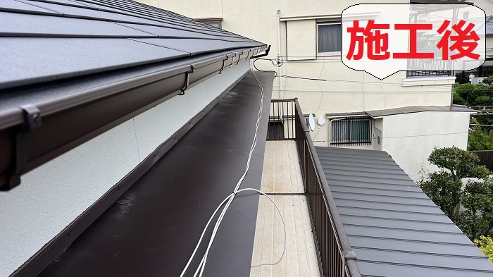 神戸市須磨区で板金工事を行た後の様子