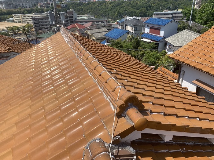 神戸市垂水区で屋根耐震工事を行う前の瓦屋根