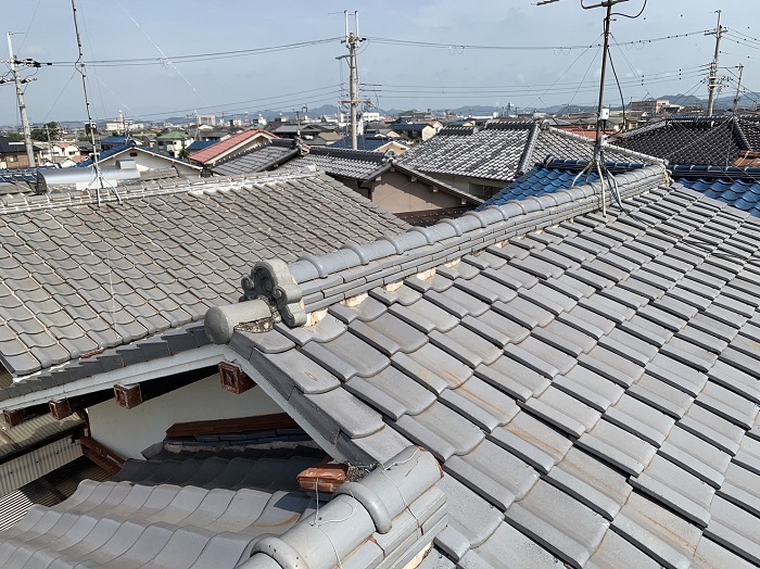 加古川市で住まいの耐震工事を行う前の瓦屋根