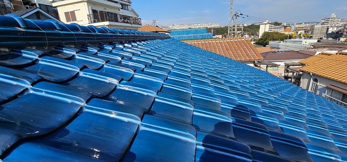 ラバーロック工法した瓦屋根