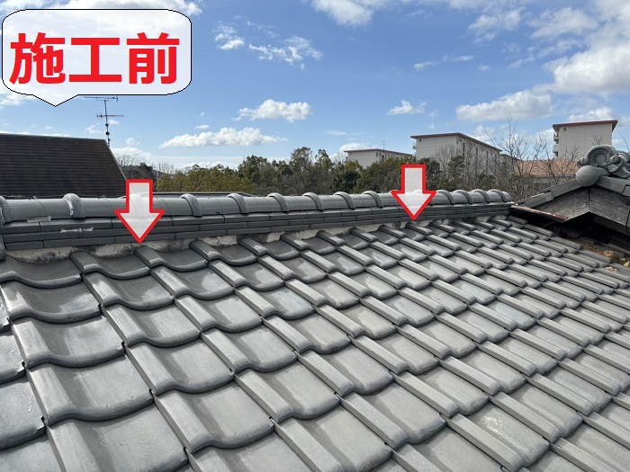 瓦の雨漏り修理前