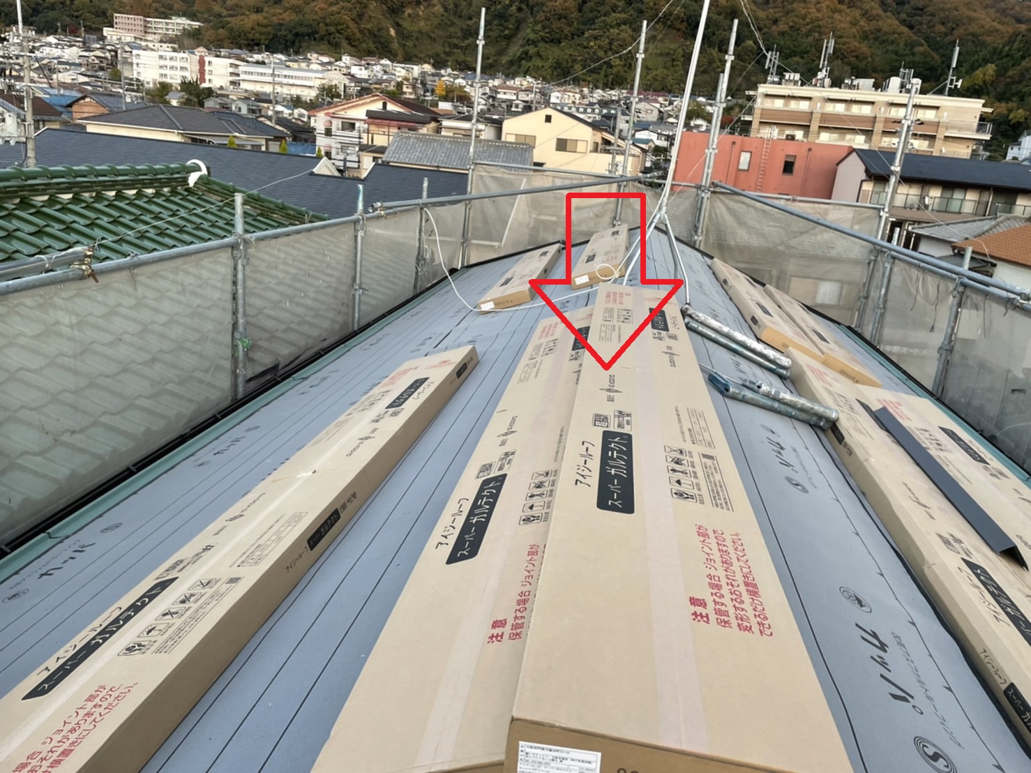神戸市垂水区で使用したガルバリウム鋼板屋根材