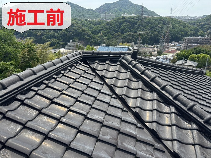 屋根葺き替え工事前