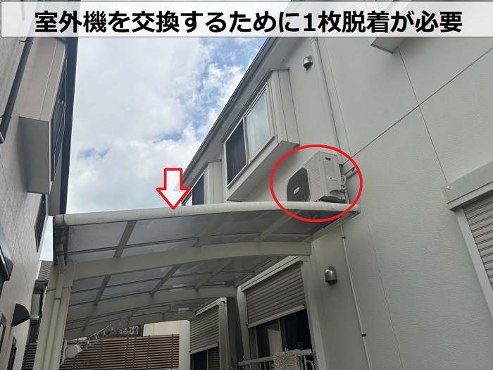 室外機を脱着するための室外機