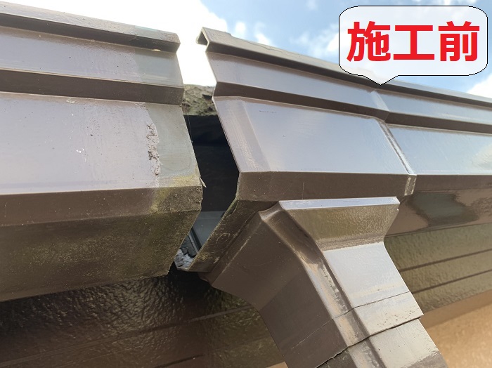 雨樋からの雨漏り修理前