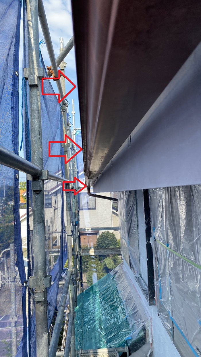 交換する前の軒樋