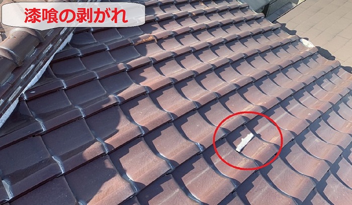 漆喰の剥がれ