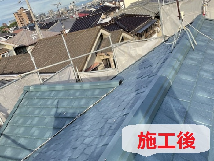 瓦葺き替え後