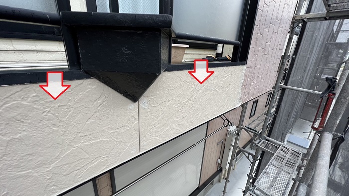 部分的に貼り替えた外壁サイディング