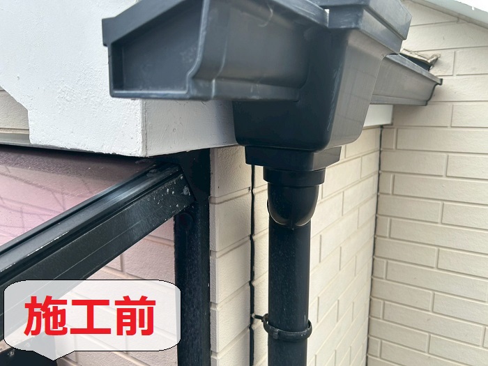 神戸市須磨区で雨樋リフォームを行なう前の様子