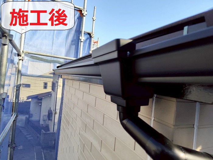 神戸市須磨区で雨樋リフォームを行った後の様子
