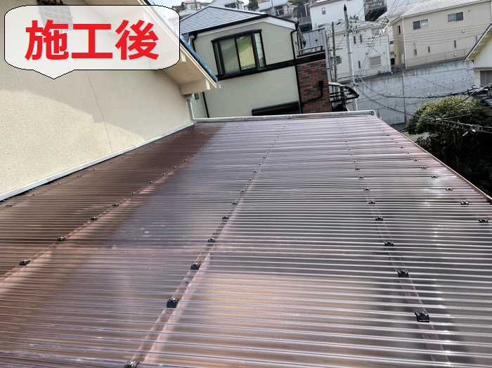 明石市で波板貼り替えを行った後の様子