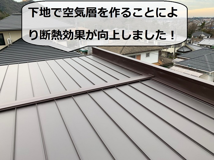 断熱効果を向上したガルバリウム合板性の屋根