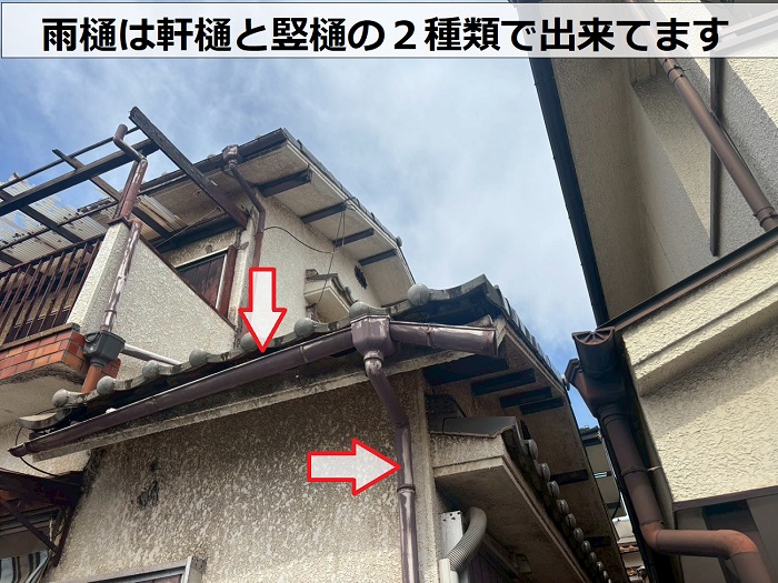 軒樋と竪樋