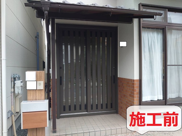 明石市で玄関ドア取り替えにＬＩＸＩＬ製リシェント玄関ドア施工後