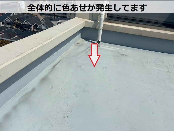 色褪せた陸屋根防水