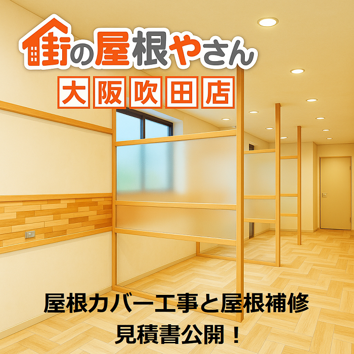 吹田市　見積書公開！２５坪　寄棟　屋根カバー工事or屋根部分補修