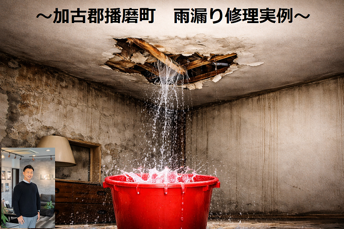 加古郡播磨町　工事費用５０万円以下の雨漏り修理実例を公開！