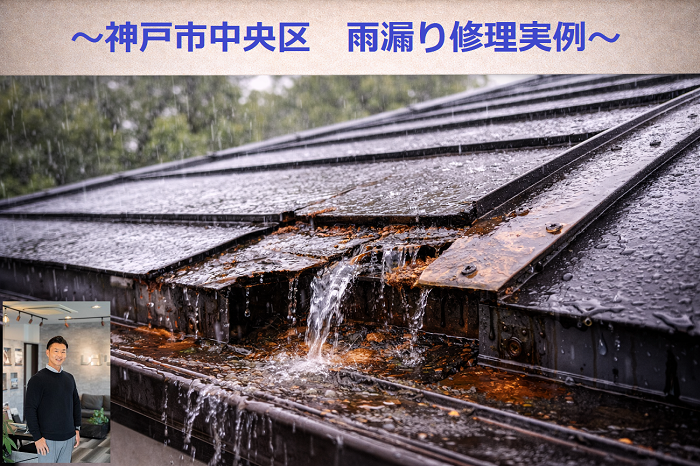 神戸市中央区　工事費用５０万円以下の雨漏り修理実例を公開！