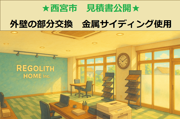 西宮市 見積書公開!外壁サイディング 部分交換 金属サイディング使用