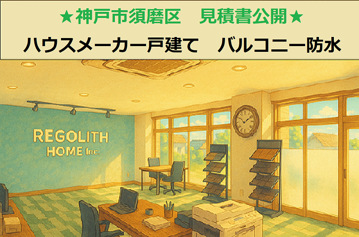 神戸市須磨区 見積書公開!ハウスメーカー戸建て バルコニー防水 改修