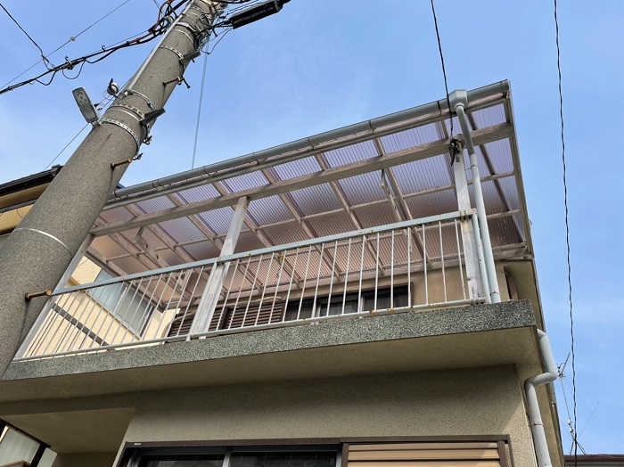 神戸市長田区でのポリカ波板交換工事完了